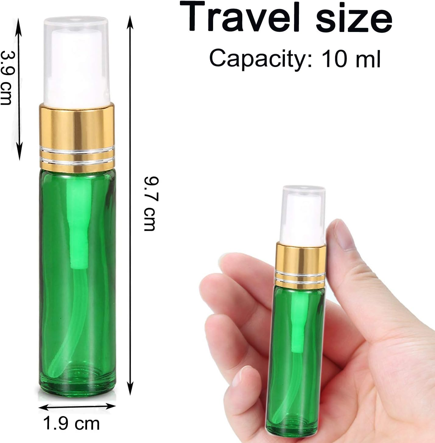 Jamhoodirect 6Pcs 10Ml Empty Glass Spray Bottles with Golden Fine Mist Sprayers, Travel Atomiser Refillable Portable Container Includes 2 Droppers for Essential Oils, Perfume or Night Out Fragrance, Purple, Green, Rose Red, 10Ml, #1 10Ml Spray Bottles image number 1