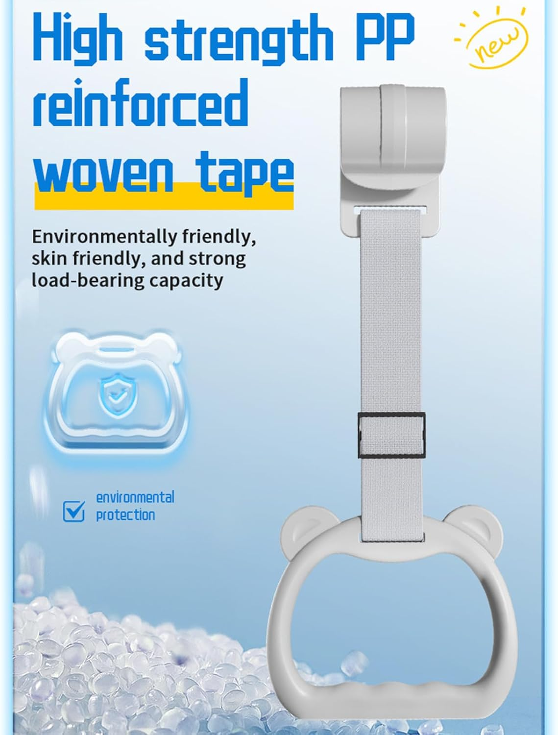 Baby Pull up Rings | Cot Hangable Rings - Training Tool Cot Accessories Toy Strap for Walking Practice Exercise Boys, Daycare Yard Play - Grey image number 4