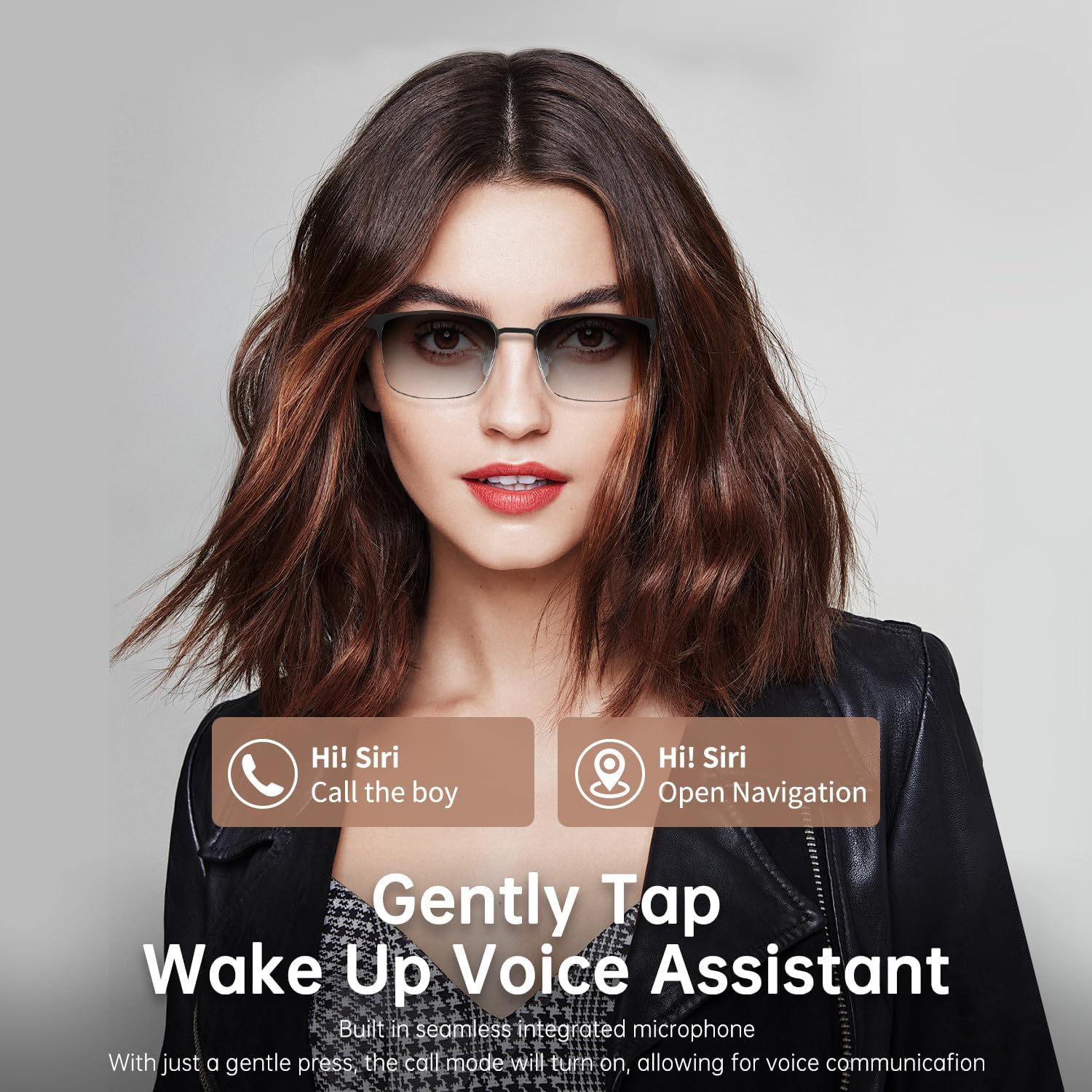 Bluetooth Audio Smart Glasses,Clear Blue Light Glasses for Women Men, Remote Shooting,Open Ear Sound Mic & Speakers, Magnetic Charging,Color-Changing Polarized Sunglasses Lenses,Voice Assistant（Gs06S) image number 3