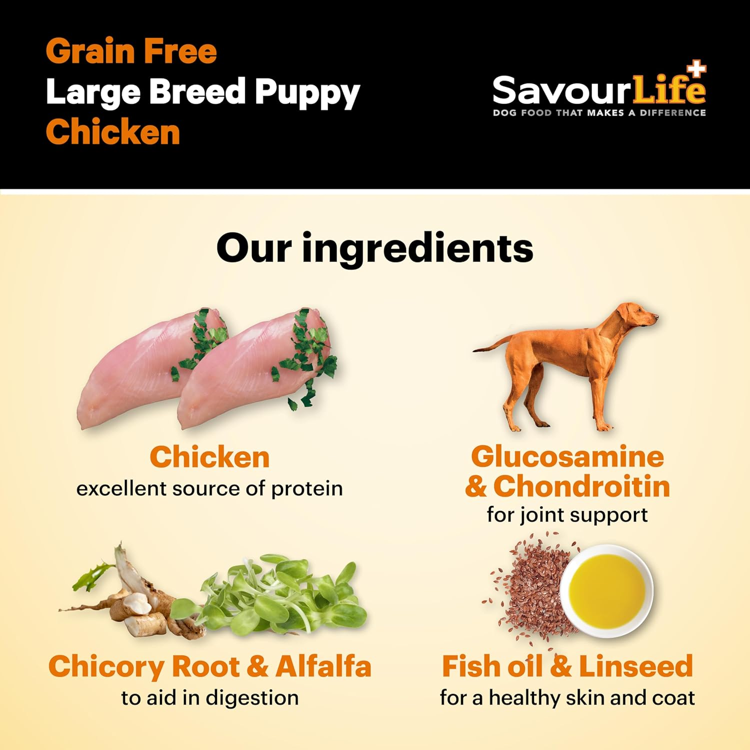 Savourlife Grain & Gluten-Free, Large Breed Puppy Food - Dry, 15Kg image number 6