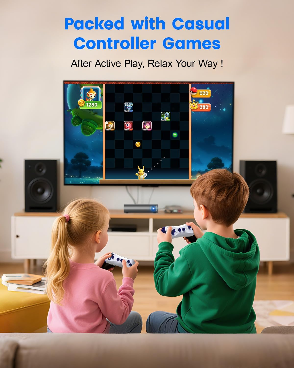 【Australia Version】 AR Motion Game Console with Adjustable Camera,Plug & Play Video Games via HDMI Connection, 10 Motion Games & 18 Controller Games for Indoor Play & Interactive Fun - Black
