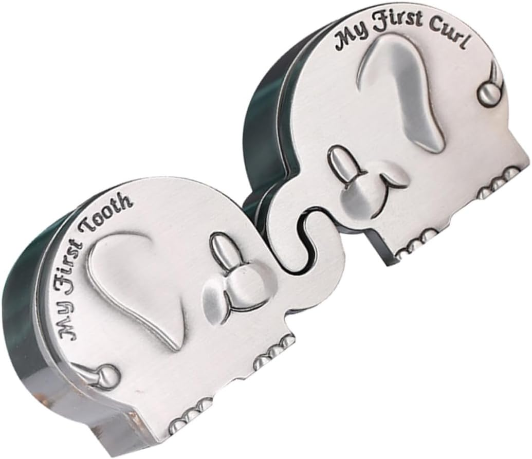 Fetal Hair Collection Box Elephant Shape First Tooth Keepsake Box for Newborn Shower