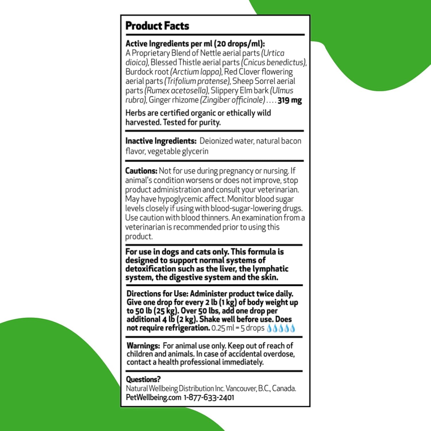 Pet Wellbeing Detox Gold for Dogs - Vet-Formulated - Gentle Detoxification & Elimination Support - Natural Herbal Supplement 2 Oz (59 Ml) image number 1