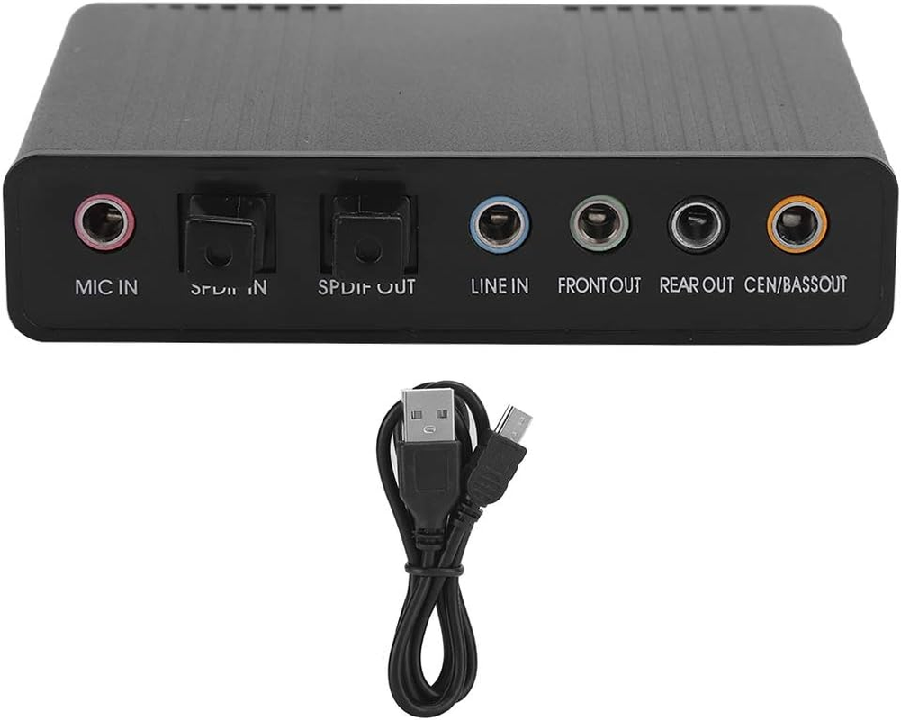 External Sound Card for Laptop, DM HD10 Aluminium Sound Card for Karaoke Recording, USB 5.1 Optical Sound Card. image number 6