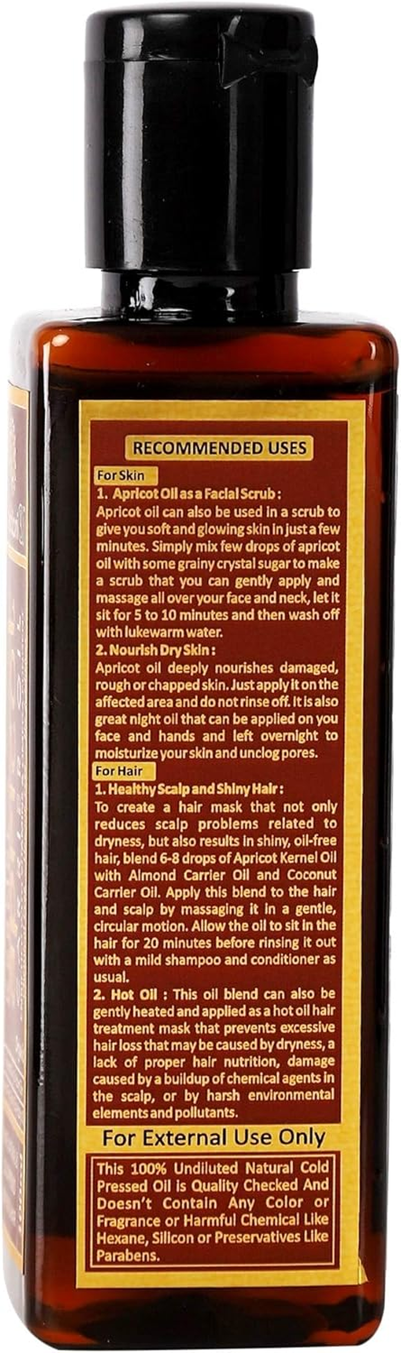 Herbtoniq Organic Apricot Kernel Cold Pressed Carrier Oil for Moisturizing, Healing, Dry Skin, Nail, Hair Care (100Ml, 3.38 Fl Oz) image number 2