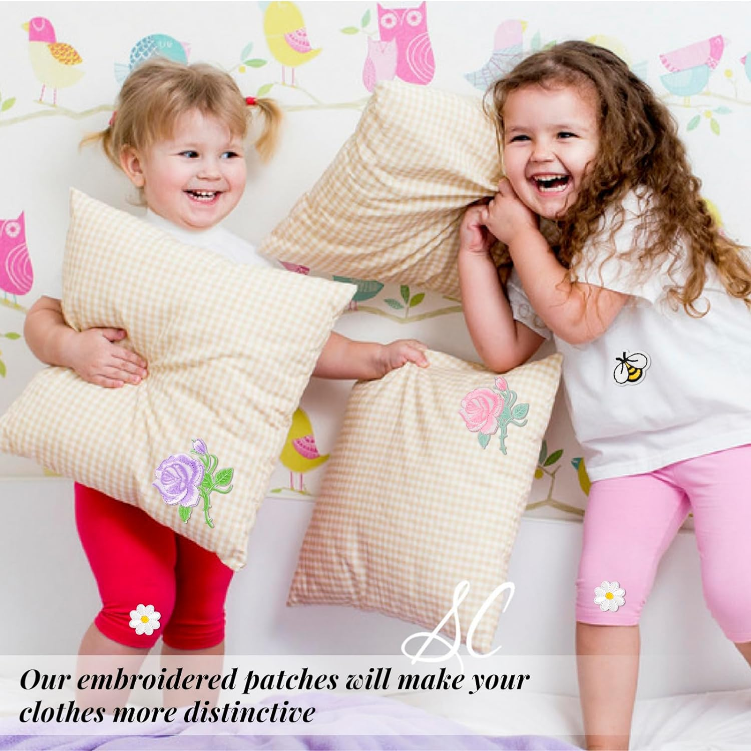 RETON 72 Pcs Embroidered Iron on Patches for Clothing, Butterfly Flower Iron on Patches Set, Sunflower Bee Rose Daisy Embroidered Patches, Applique Patches for Clothes, Jackets, Jeans, Backpacks image number 3