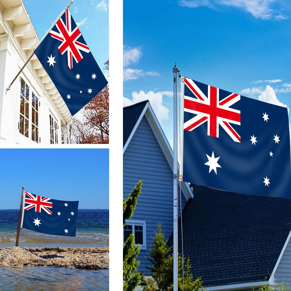 Australian Aussie Flag Australia Day Heavy Duty Outdoor 3X5 Ft Australian National Flags (Blue) - Blue image number 6