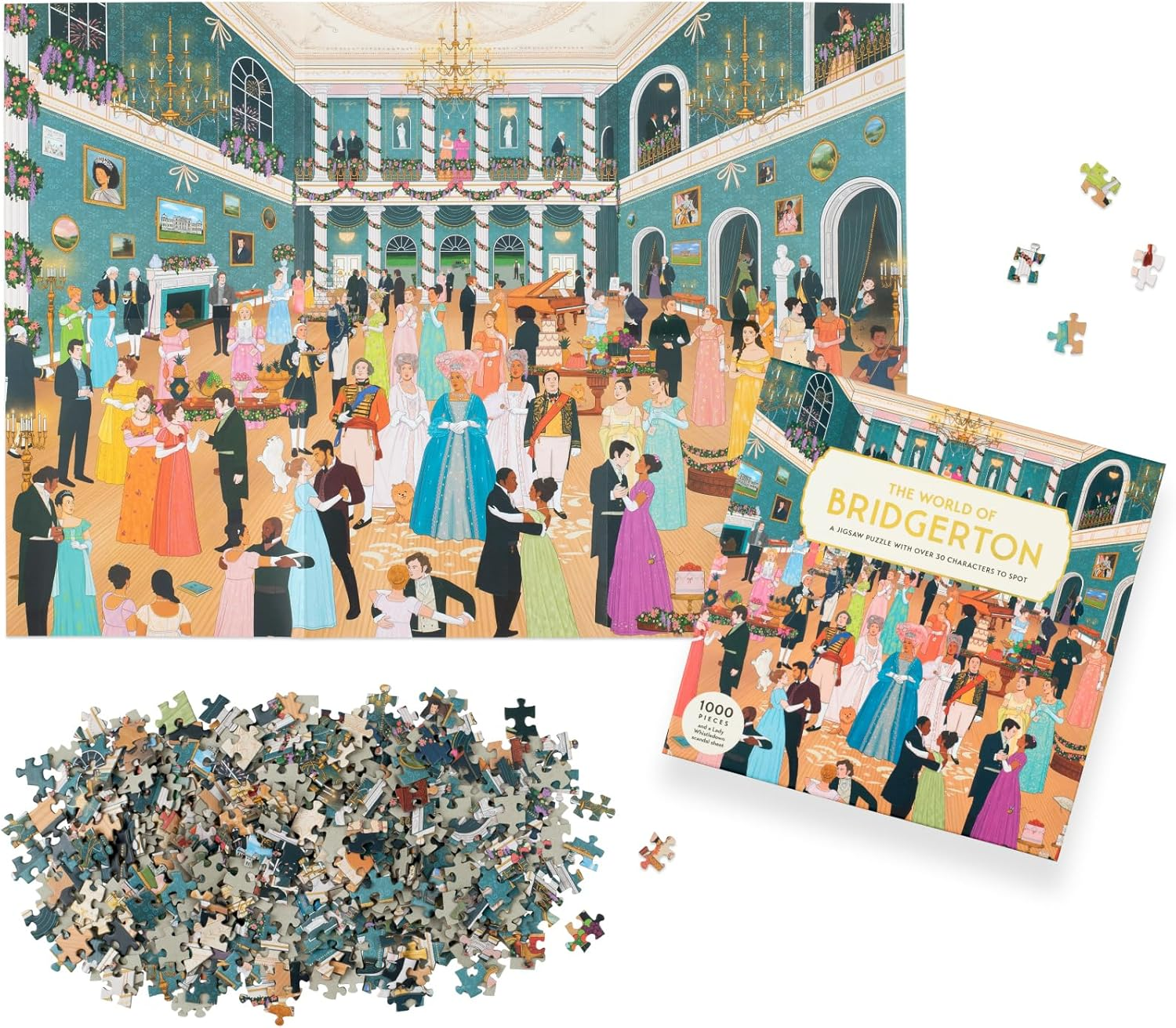 The World of Bridgerton 1000 Piece Puzzle: a 1000-Piece Jigsaw Puzzle with over 30 Characters to Spot image number 3