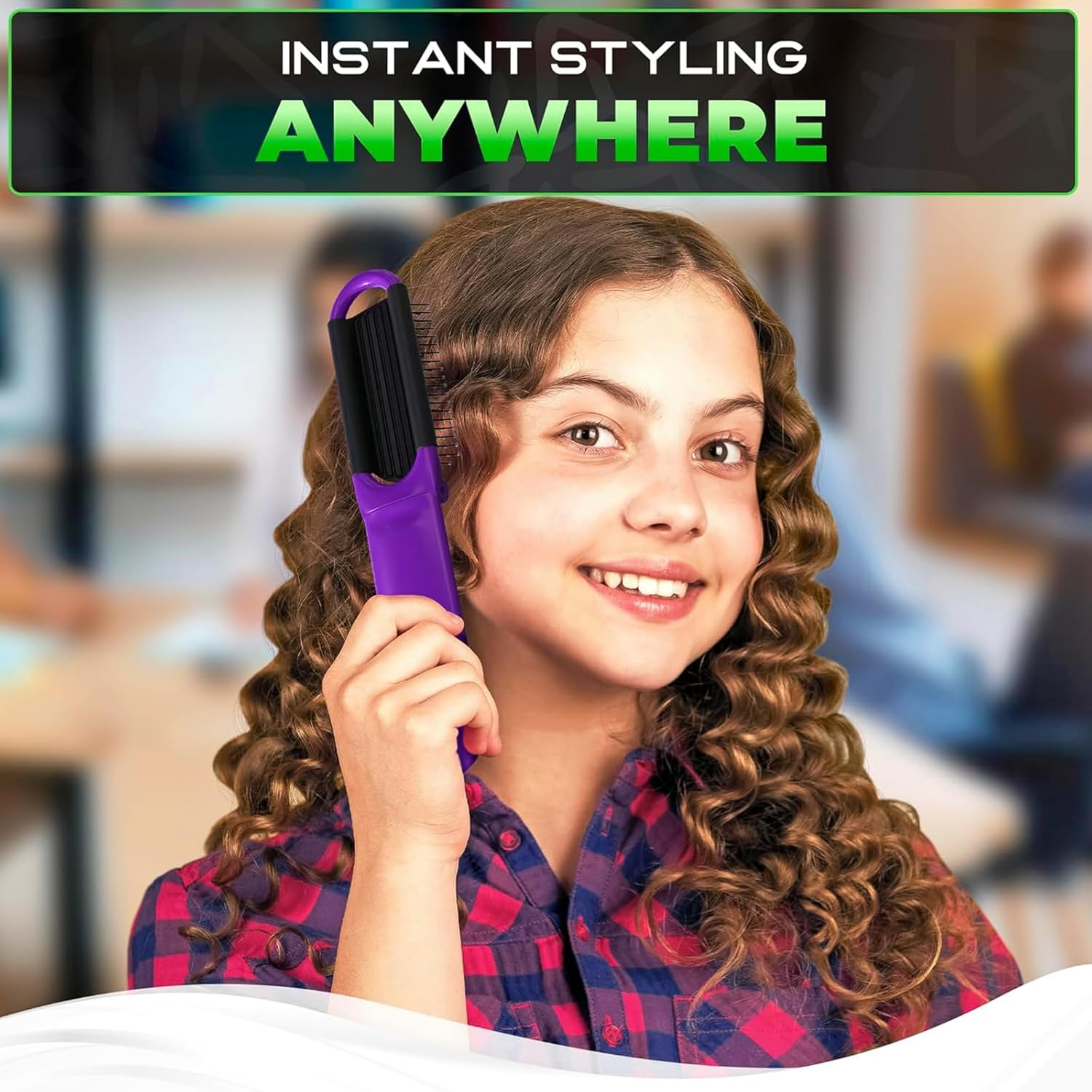 Jrusmr Folding Travel Hair Brush with Mirror 2-Pack Compact Styling Tool (Black & Purple) Massage Comb for Men & Women Portable Hairbrush for Purse and Travel image number 2