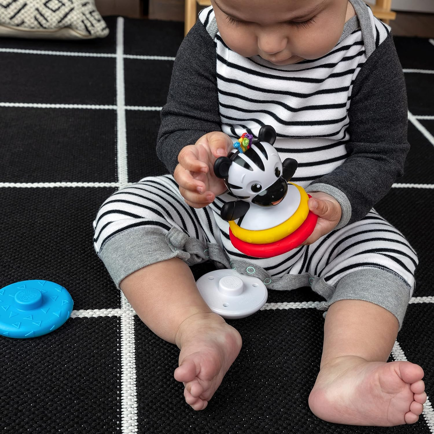 Baby Einstein Stack & Wobble Zen BPA Free Teether Toy for Cause and Effect Learning, Infants Ages 3 Months and Up image number 2