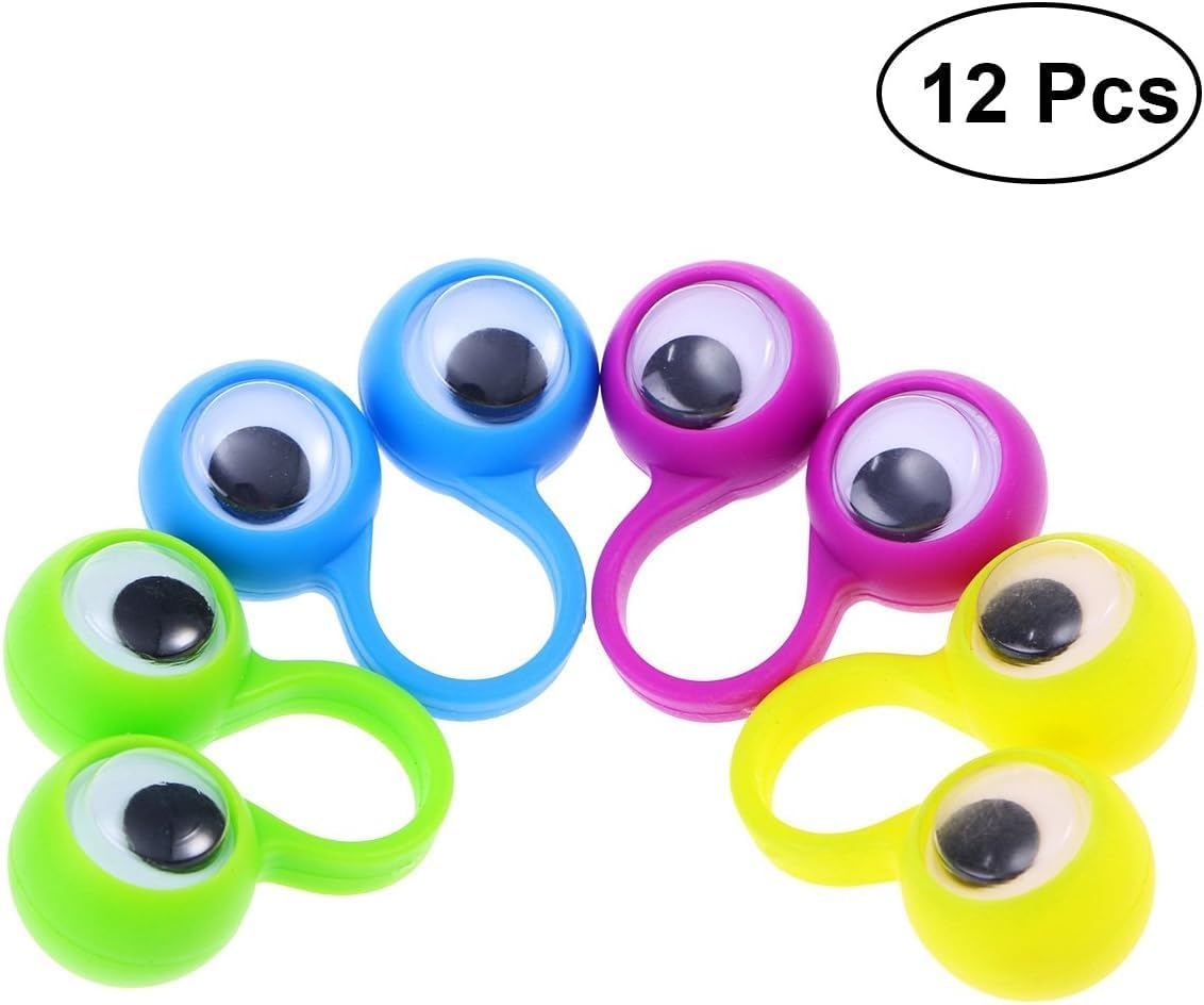 12Pcs Eye Finger Puppet,Eye on Rings Finger Puppets,Wiggly Googly Eyeball Ring,Fun Show Prize Fillers,Birthday Easter Party Favor,Puppet Eyes,Eye Rings,Puppets and Puppet Theaters image number 6