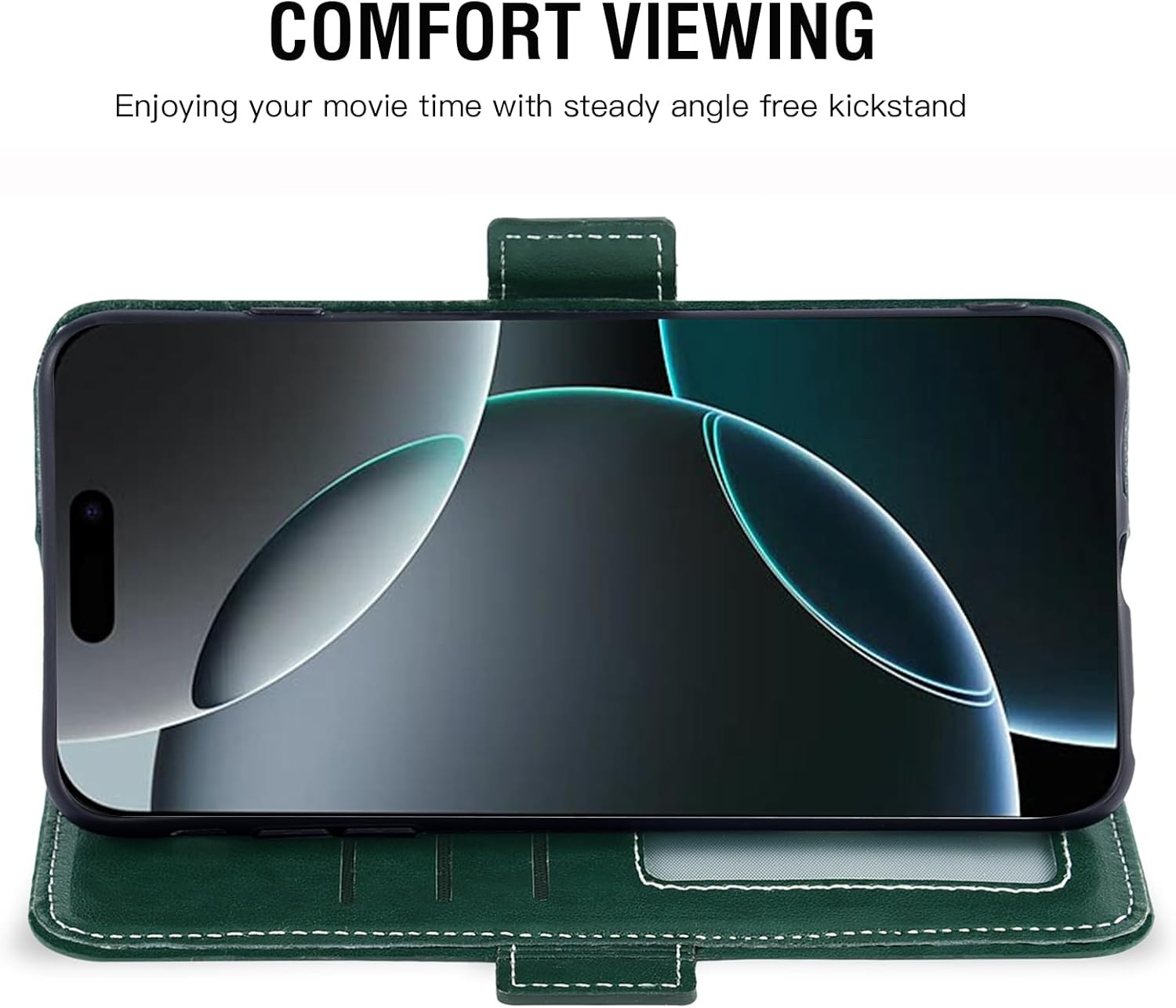 Asuwish Mobile Phone Case for Iphone 17 Pro, Case with Glass Film, Screen Protector, Card Slot, Foldable, Leather Wallet, Stand, Iphone 17 17Pro, Mobile Phone Case, Mandala Protective Cover, Phone - Blue image number 5