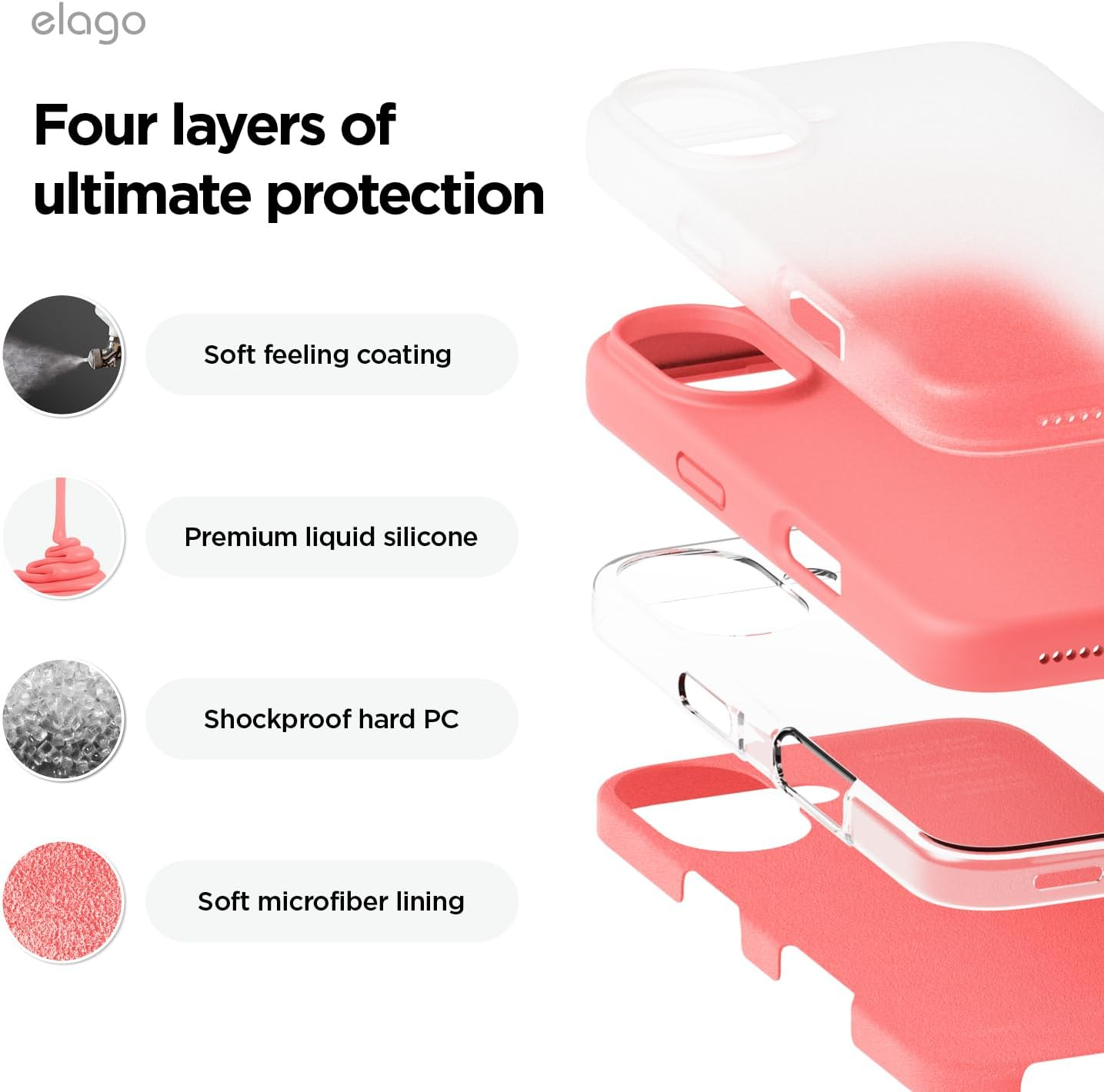 Elago Premium Liquid Silicone Case Compatible with Iphone 16 plus Case, Full Body Protective Cover, Shockproof, Slim Phone Case, Anti-Scratch Soft Microfiber Lining, 6.7 Inch (Pink) - Cobalt Blue image number 5