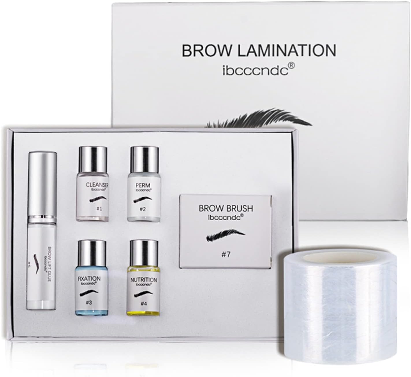 Brow Lamination Kit, Eyebrow Lamination Kit, Eyebrow Tint, DIY 3D Eyebrow Lift Set, 6 Weeks Long Lasting, Semi-Permanent Brow Perm Kit Suitable for Home DIY & Salon Use - Vegan, Cruelty-Free