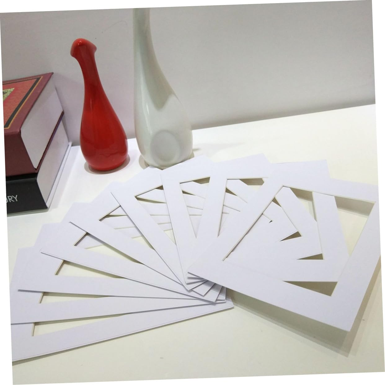 NUOBESTY White Picture Mats 25Pcs 10 White Picture Frames White Core Picture Mats A3 Customized Paper Jam Photo Matting Mats image number 6