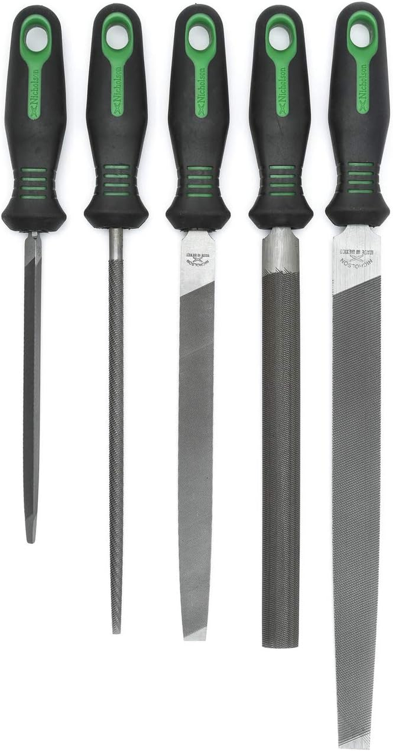 Nicholson 5 Pc. 6, 8" & 10" Anniversary File Set with Ergonomic Handles - 22150HIN, Multicolor, One Size