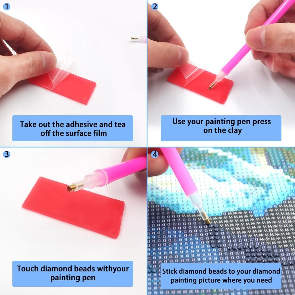 AFUNTA Diamond Art 60 Pieces Diamond Painting Kits Clay Diamond Painting Kits Cross Stitch Painting Kits Red Blue