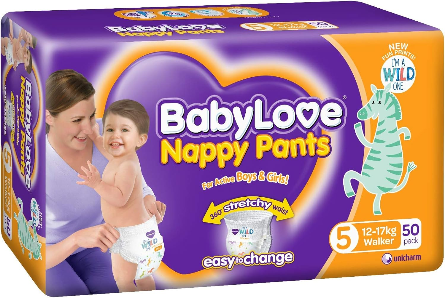 Babylove Nappy Pants for 12-17 Kg Toddler (Pack of 50)