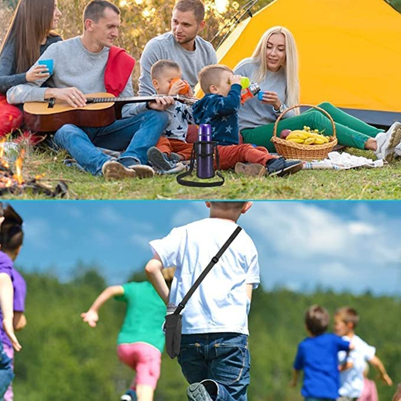 Water Bottle Holder, 2Pcs Water Bottle Carrier with Adjustable Shoulder Strap, Beach Bottle Bag, Water Bottle Sling Dog Water Bottle Sleeve for Sports Gym Hiking Camping Walking image number 6