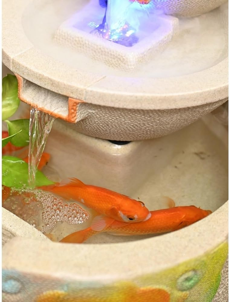 Outdoor Fountain Balcony Circulating Water Floor Standing Fountain Living Room Foyer Office Wealth Acquisition Decoration Housewarming Gift(Green) image number 4