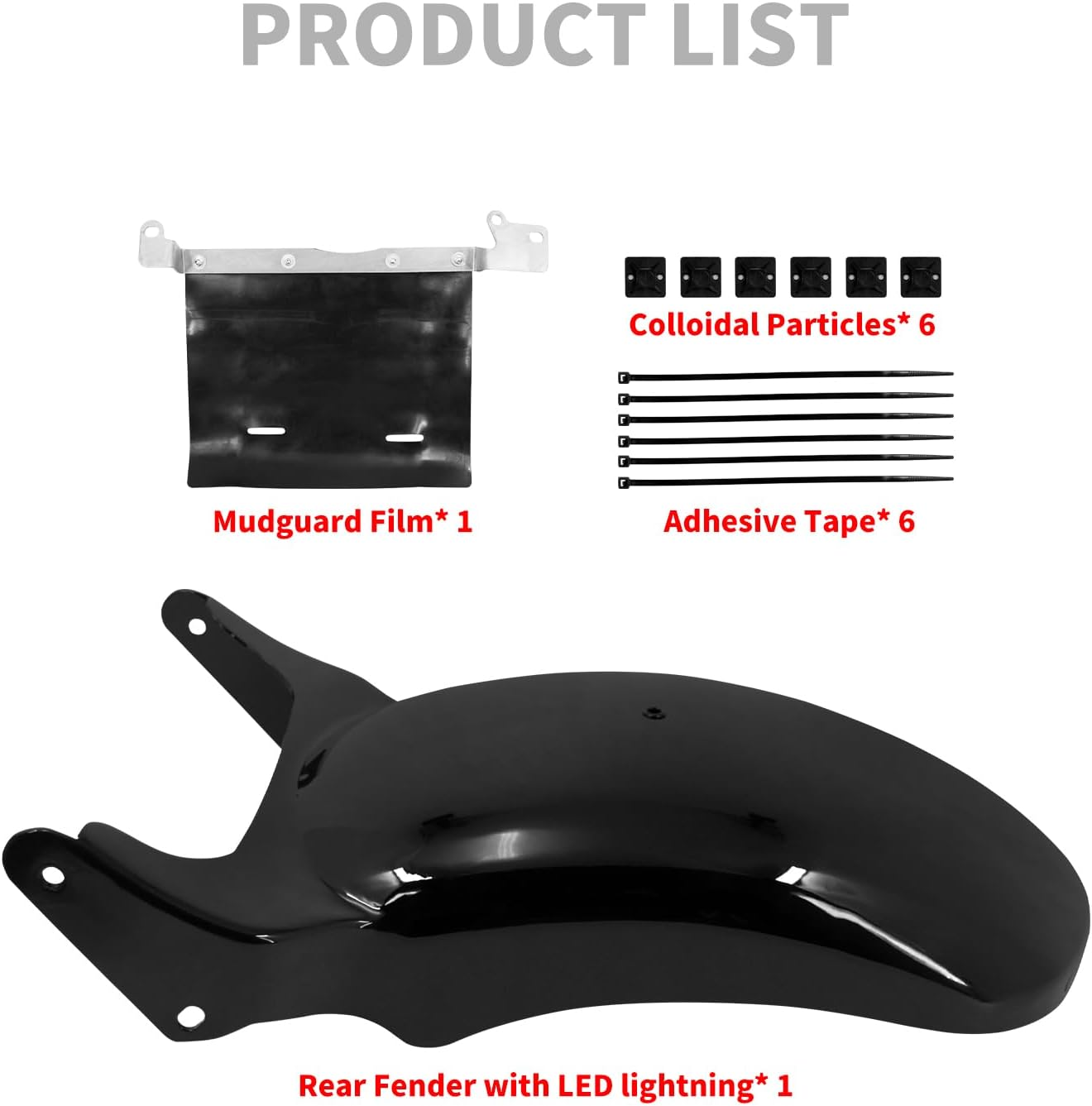 Motorcycle Rear Fender with LED Lights Turn Signal Brake Running Light Fit for Harley Softail Breakout and Rocker FXBR FXBRS 2008-2017 image number 1