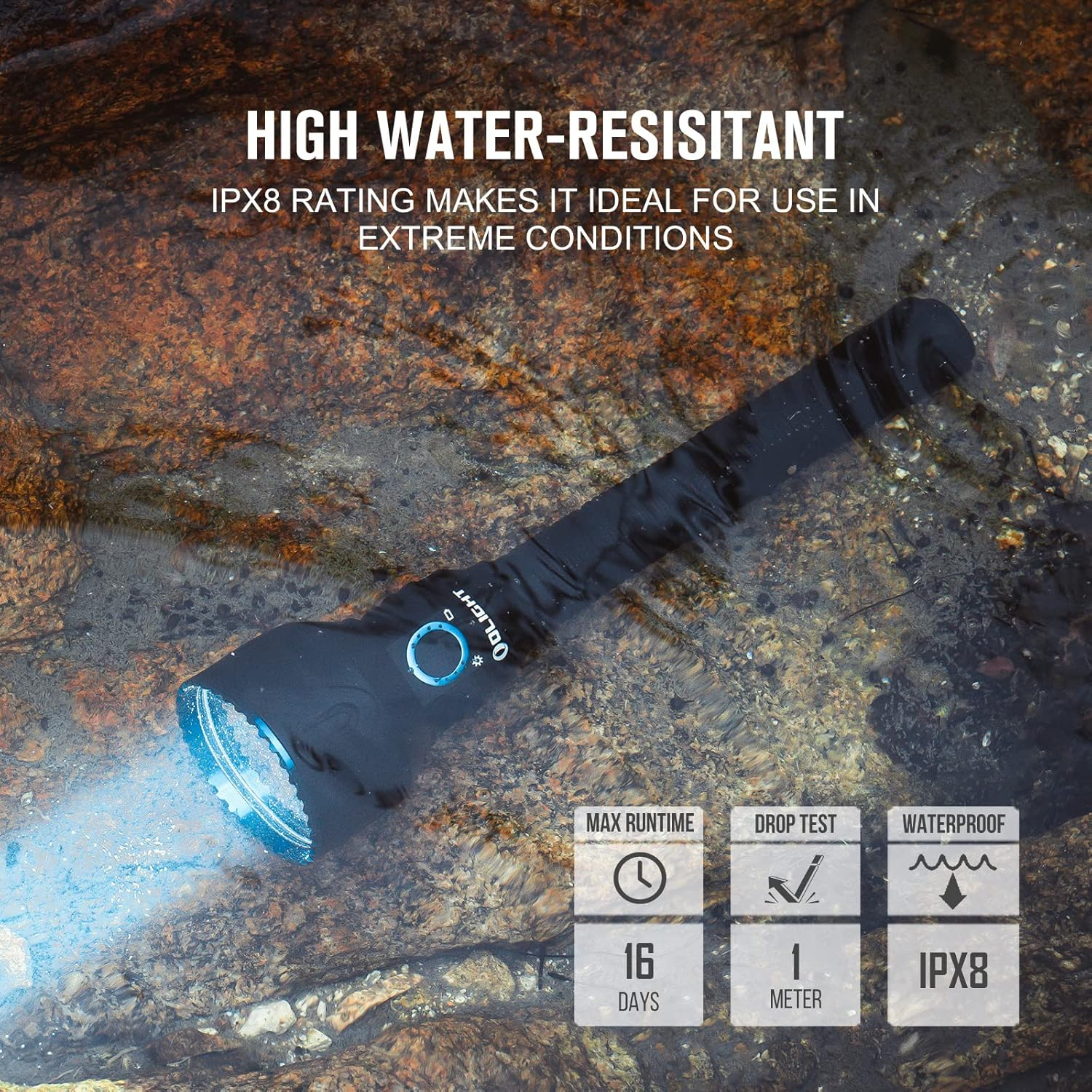 OLIGHT Javelot Pro 2 Upgraded Max 2500 Lumens Flashlight with Replaceable Built-In Battery Pack&Dual Switch for Hunting & Searching (Black) image number 3