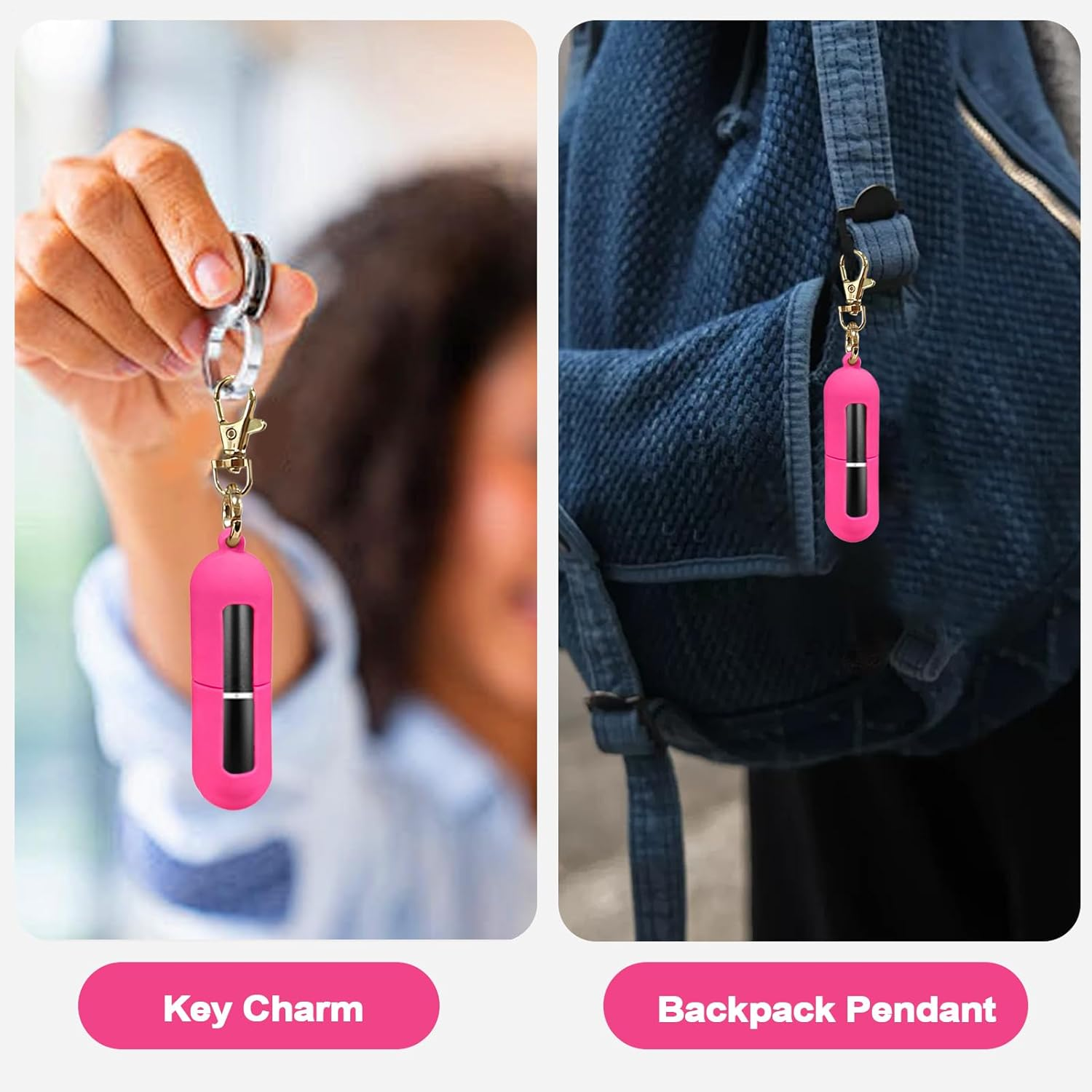 Lip Gloss Holder Keychain - Travel Silicone Sleeve,Lipstick Holder | for Gym Workplace Outdoor Activities Daily Commute Travel Purse Wallet - Hot Pink image number 6