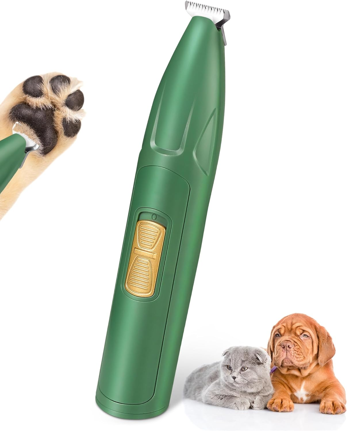 LEYOUFU Dog Paw Trimmer for Grooming, Cordless Small Pet Hair Grooming Clippers Low Noise Dog Clipper Shaver for Grooming Cat'S Dog'S Hair around Paws, Eyes, Ears, Face, Rump (Green) image number 1