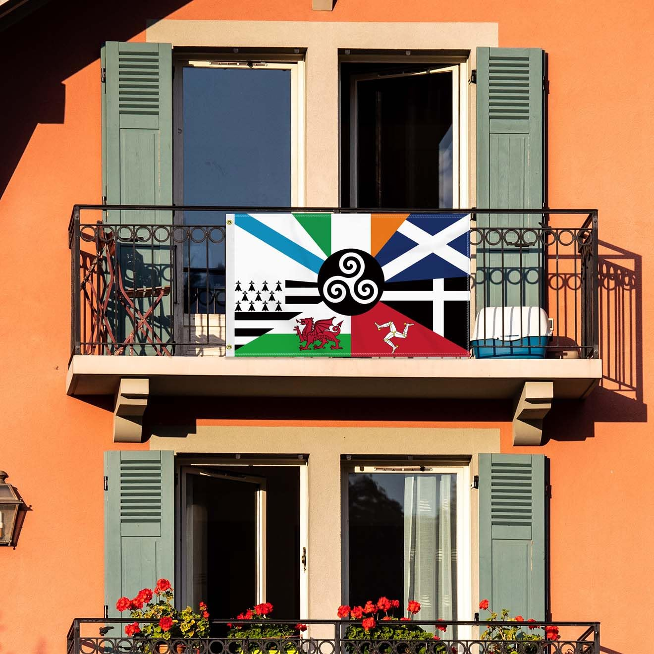 Large 3&times;5 FT Celtic Nations Flag, Big Combined Celtic Nation100D National Outdoor Banner,Decorgarden with Brass Gromment