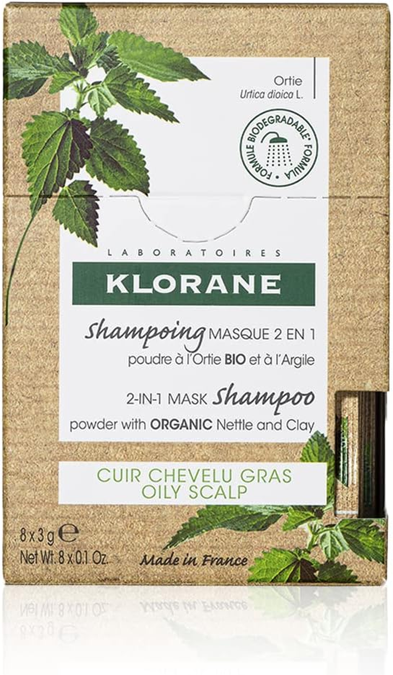 KLORANE Ortie Shampoo Mask 2 in 1 for Oily Hair with Nettle 8 * 3Gr