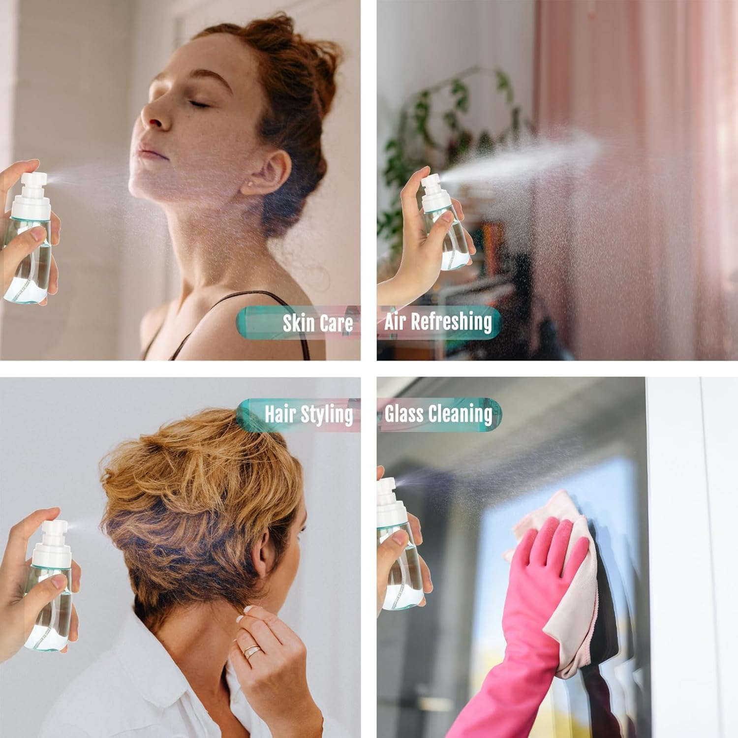 60Ml Plastic Mini Fine Mist Spray Bottles, 2Pcs 60Ml Leak Proof Fine Mist Mini Empty Spray Bottles, Empty Plastic Spray Bottle Mist Travel Spray Bottle image number 2