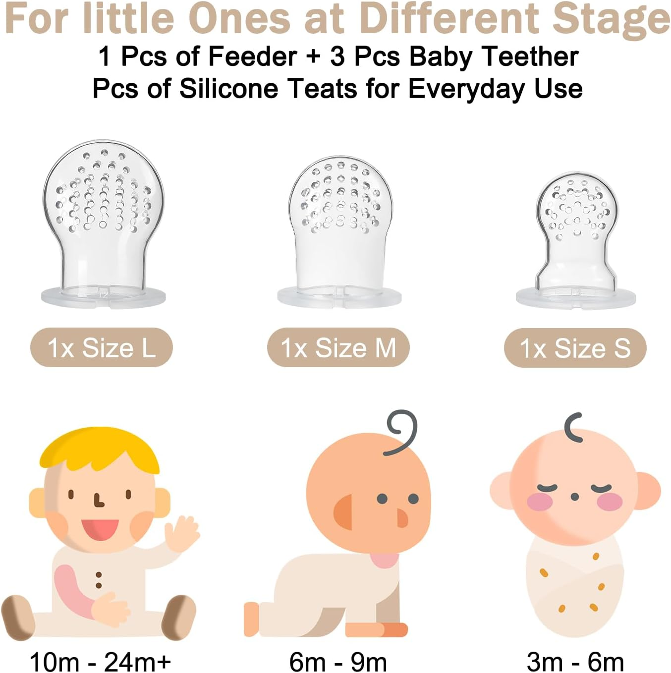 Baby Silicone Fruit Food Feeder Pacifier & Breastmilk Popsicle Freezer Molds, BPA Free Baby Food Storage Containers Frozen Ice Tray for Baby Feeding Safely, Infant Fruit Teething Toy - Smile Green image number 2