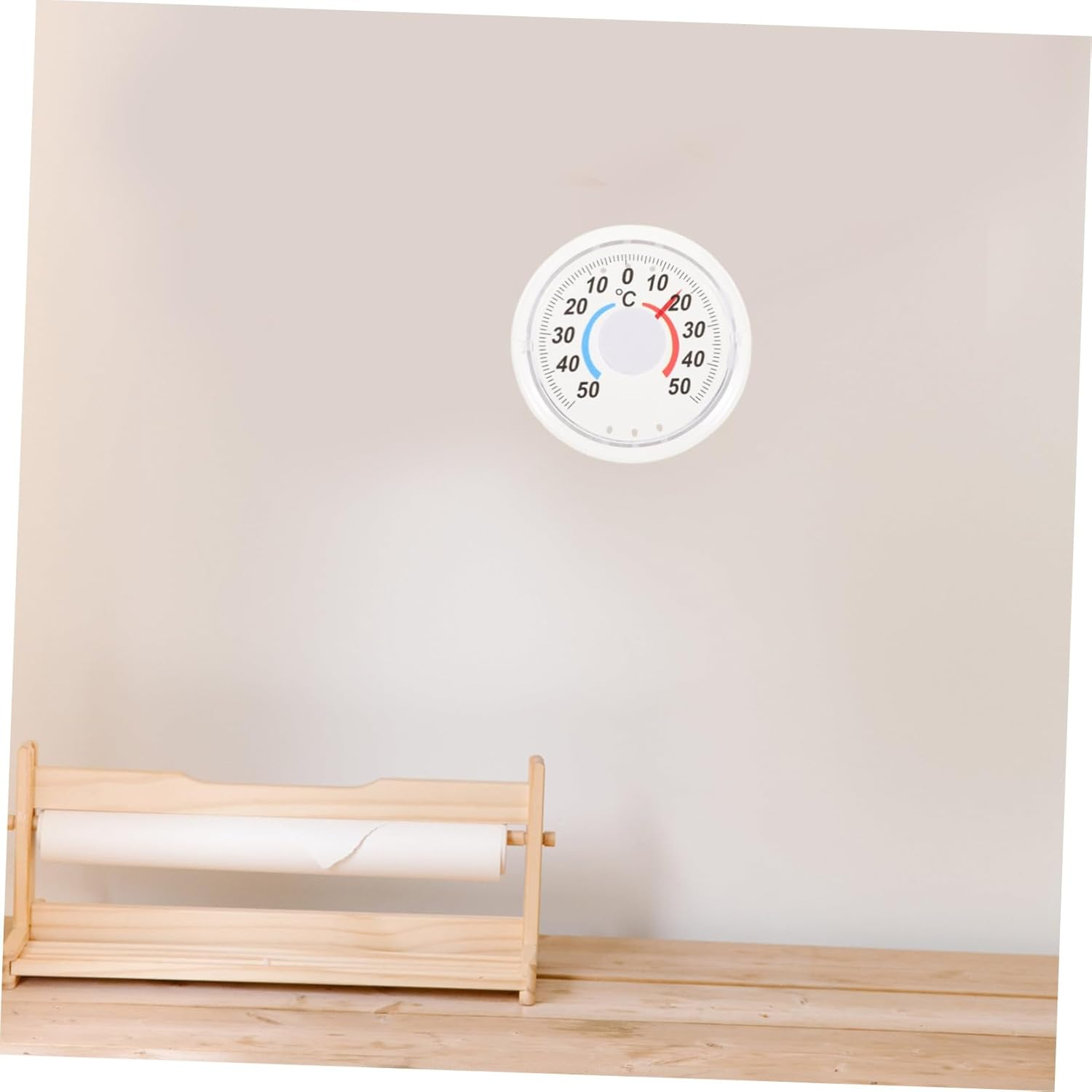 STAHAD 3Pcs Indoor Wooden Thermometers with Dual Fahrenheit Celsius Display Hanging Temperature Gauges for Home School Shop Use Silver image number 1