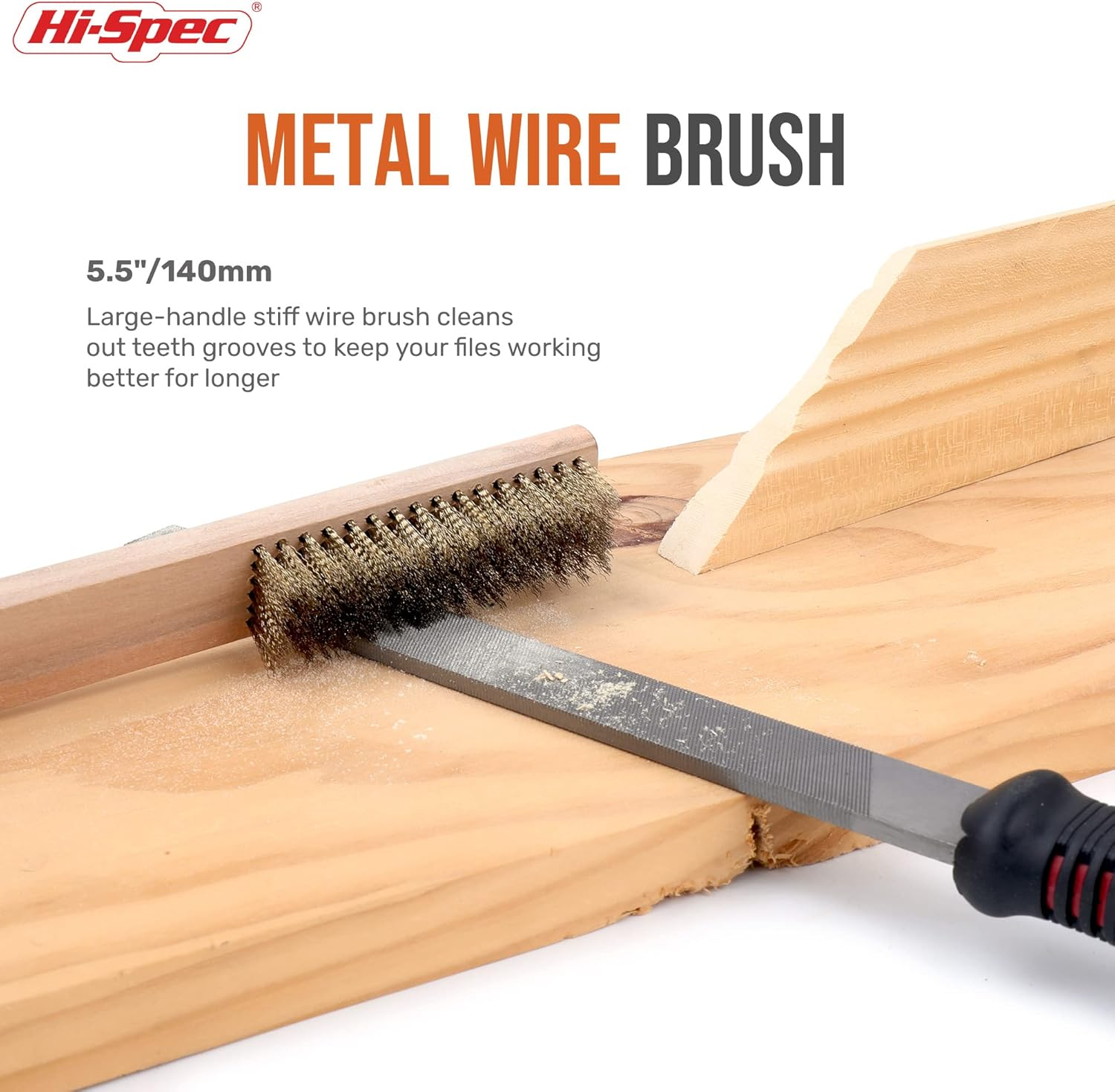 Hi-Spec 17 Piece Metal Hand & Needle File Tool Kit Set. Large & Small Mini T12 Carbon Steel Flat, Half-Round, round & Triangle Files. Complete in a Zipper Case with a Brush image number 5