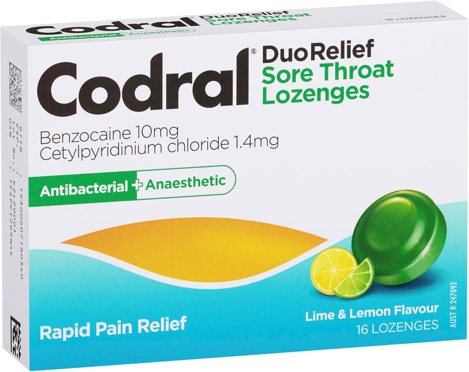 CODRAL Sore Throat Lozenges Lime & Lemon 16 image number 5