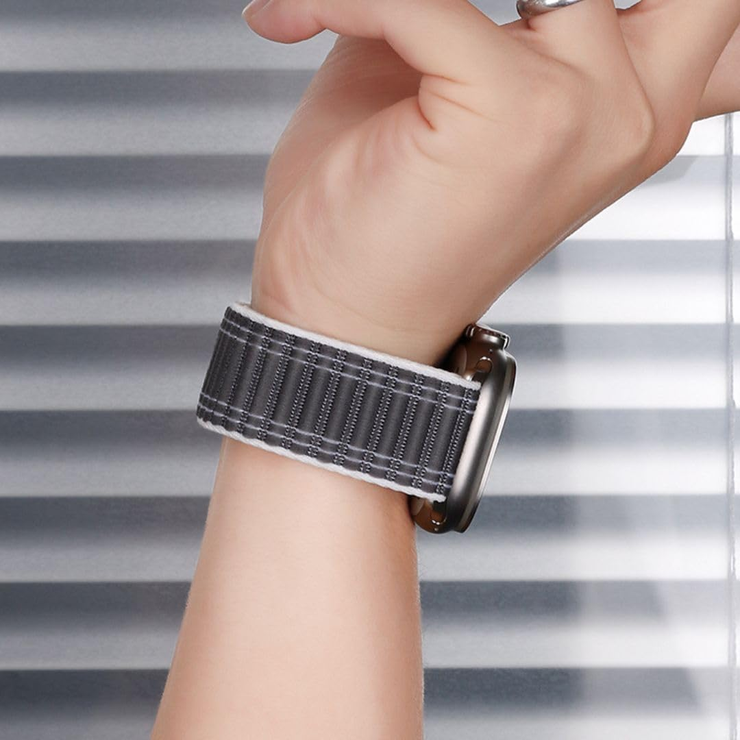 Compatible with Apple Watch Strap 46/45/44/49Mm 42/41/40/38Mm Women Men, Braided Sport Loop Band for Iwatch Series 11 10 9 8 7 6 5 4 3/SE 3 2/Ultra 3 2 Watch Band Nylon Fabric image number 1