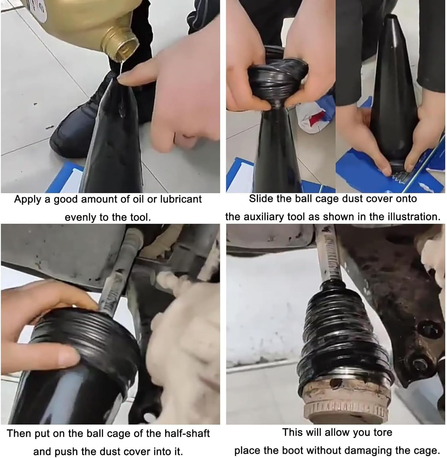 CV Joint Boot Installation Tool Kit - Professional Cone Expander for Stretching & Mounting Axle Boots (4.3" Opening) - Universal CV Boot Stretcher Tool for Automotive Repair image number 3