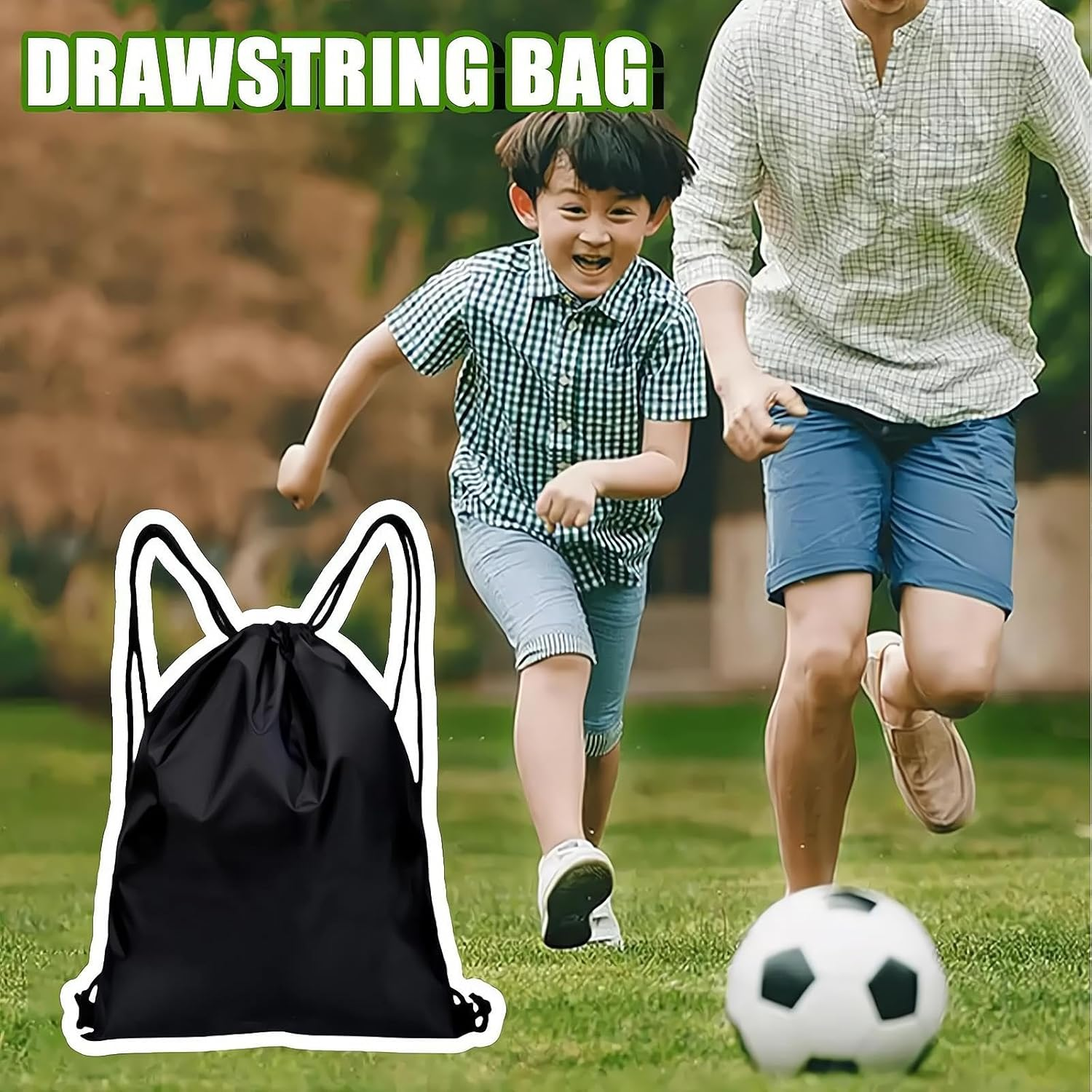 Zippered Drawstring Backpack Water Resistant Lightweight Gym Sack for Sports, Yoga, Hiking & Travel, Swim Gear with Front Pocket & Inner Pocket, Durable Sackpack for Shopping, Outdoors