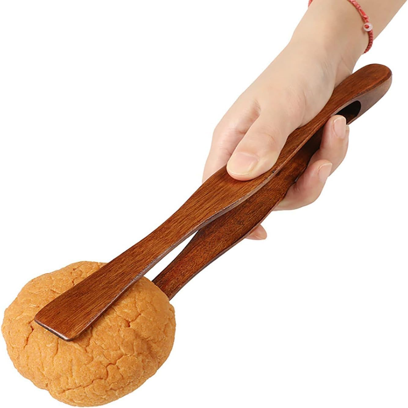 3 Pcs Wooden Toaster Tong,Reusable,Ergonomic, Portable, Lightweight Multipurpose Kitchen Tongs for Cooking and Holding Toast image number 2