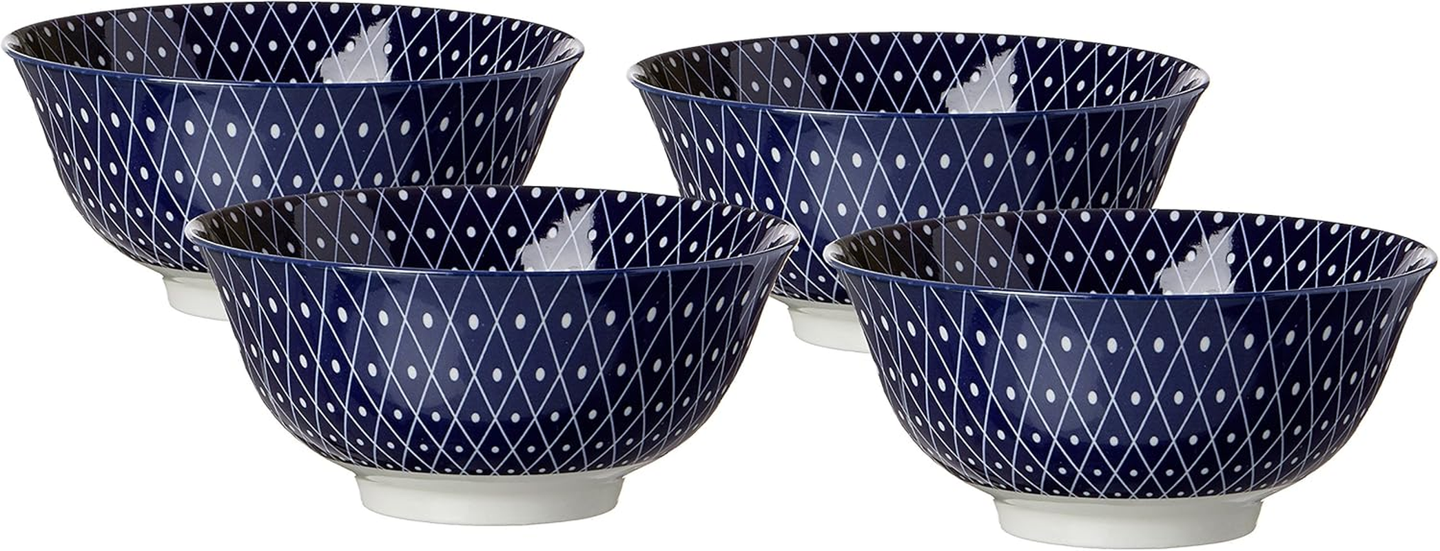 Ritzenhoff & Breker Royal Reiko 4 Piece Bowls 15.5 Cm Diameter 650 Ml Porcelain Tableware Set Blue and White image number 6