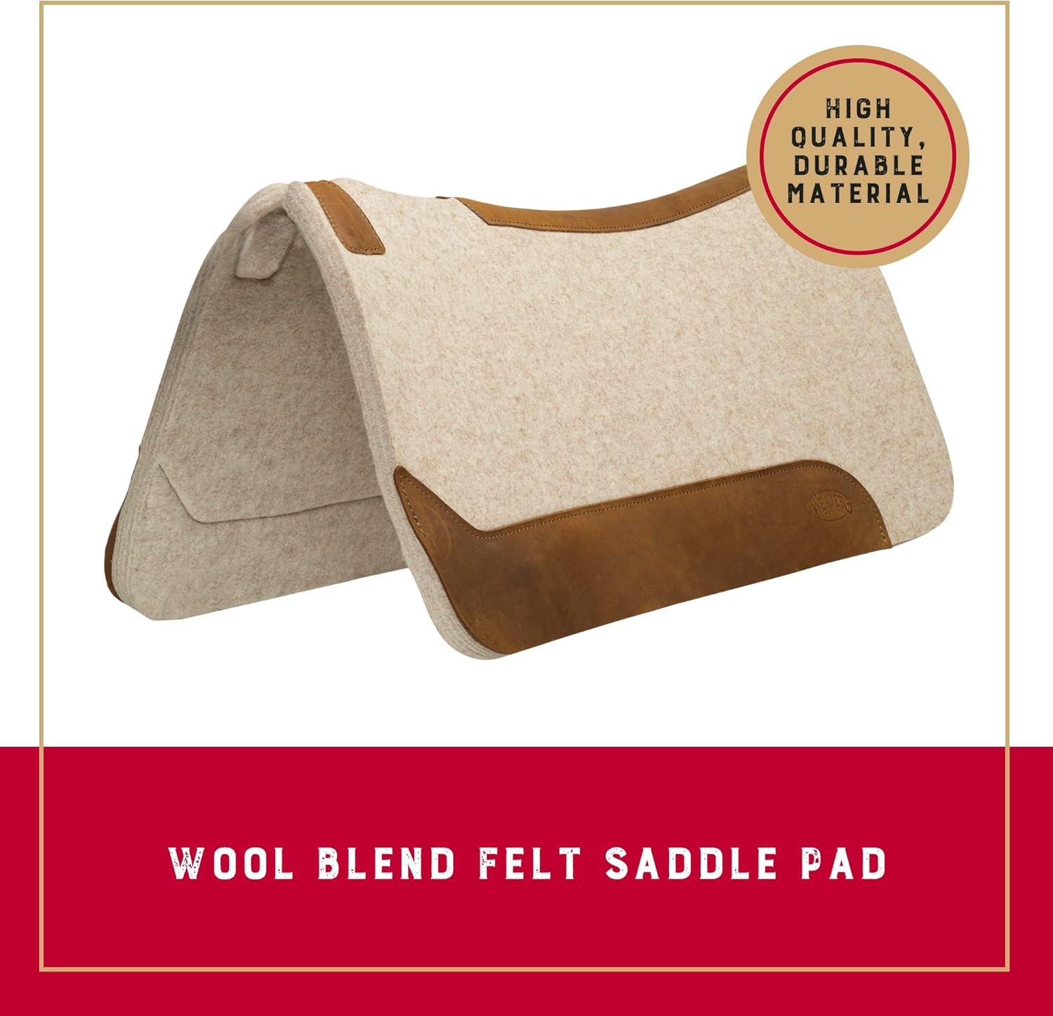 Weaver Equine Unisex Adult 30" X 30" Felt Pad Saddle Pad Tan 1 Piece (Pack of 1) image number 1