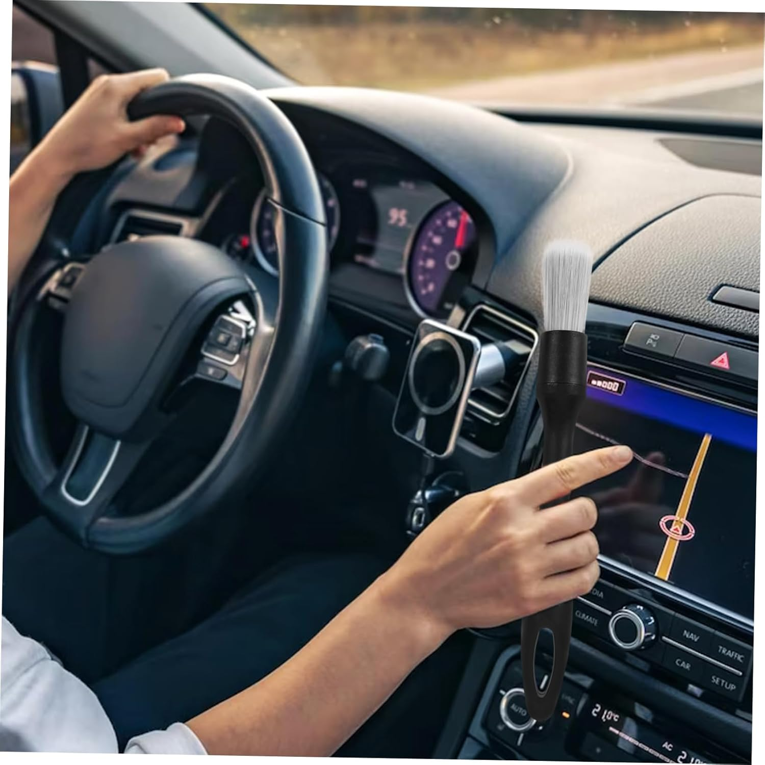 ZUNOXAZ 3Pcs Auto Detailing Brush Set for Car Cleaning Ergonomic Handles Soft Bristles for Wheels Rims and Upholstery Maintenance Automotive Detailing Supplies image number 2