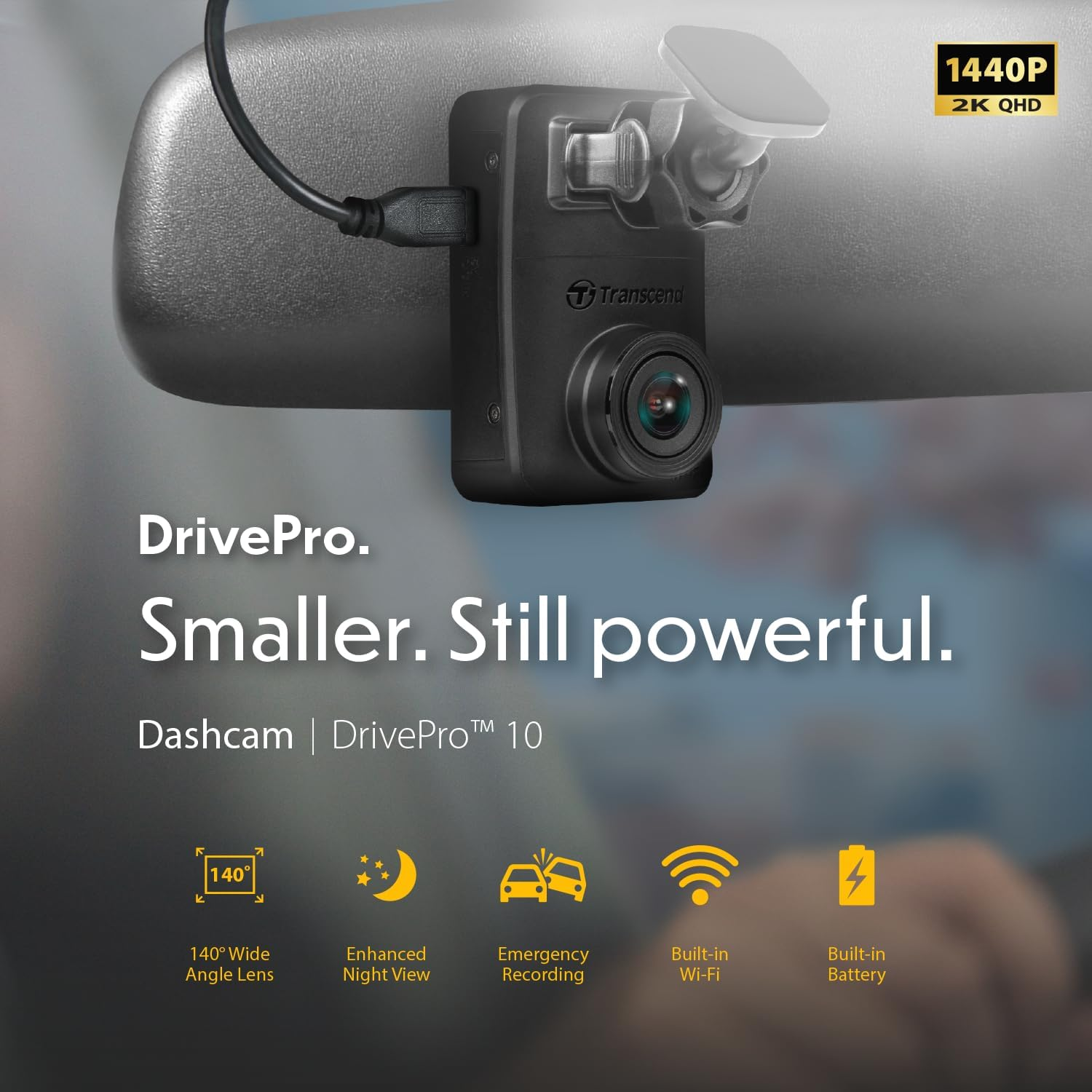Transcend 64GB Dashcam Drivepro 10 Non-Lcd -2K QHD 1440P