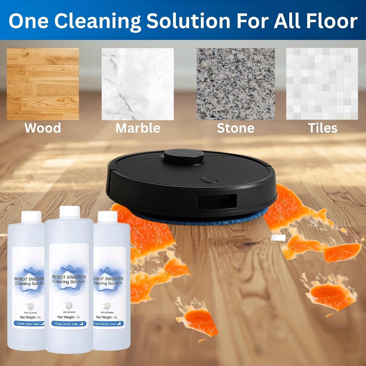 Austecx 1L Surface Cleaner Compatible for ECOVACS Deebot T10/X1/T20/T30 Pro Omni, T10 Turbo/X1 Turbo/X5 X8 Pro Omni, 3 Bottle Set - Premium ECOVACS Cleaning Solution image number 5