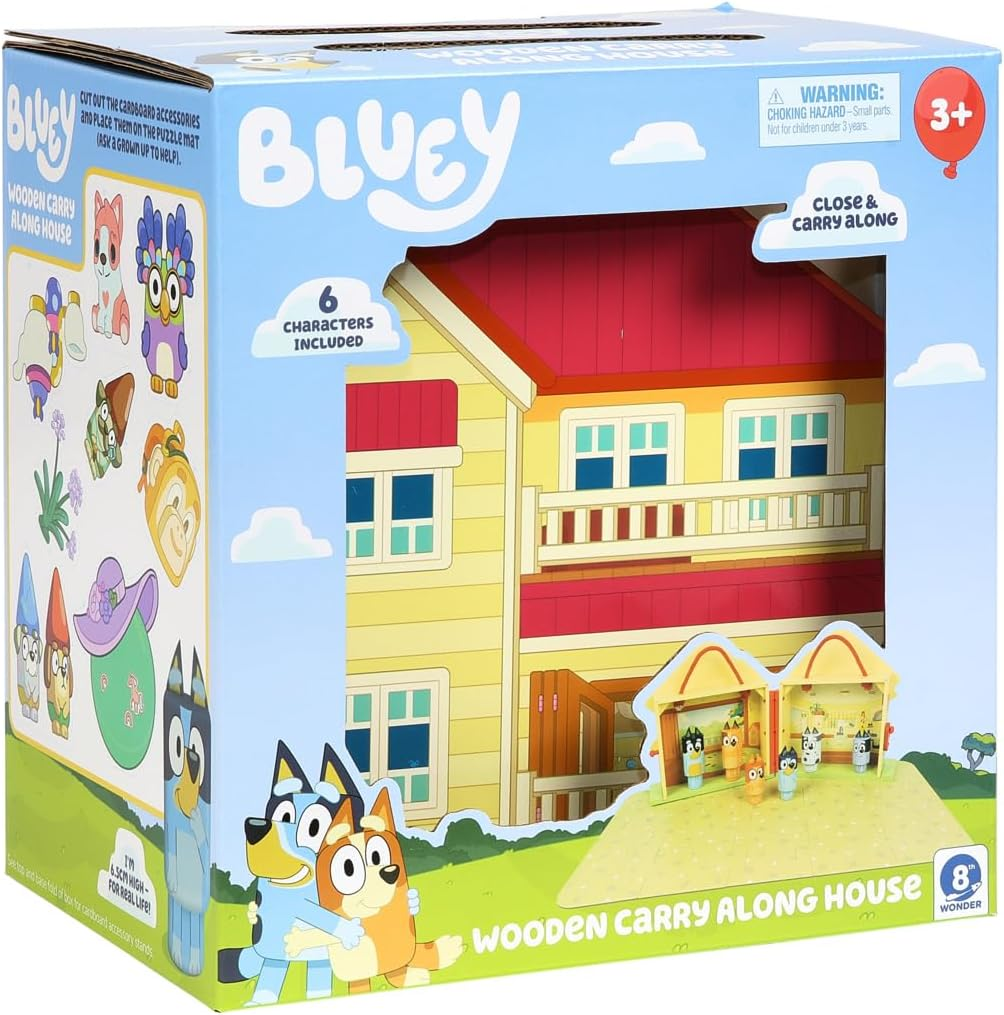 Bluey Wooden Carry along House 22-Piece Activity Toy Playset image number 6