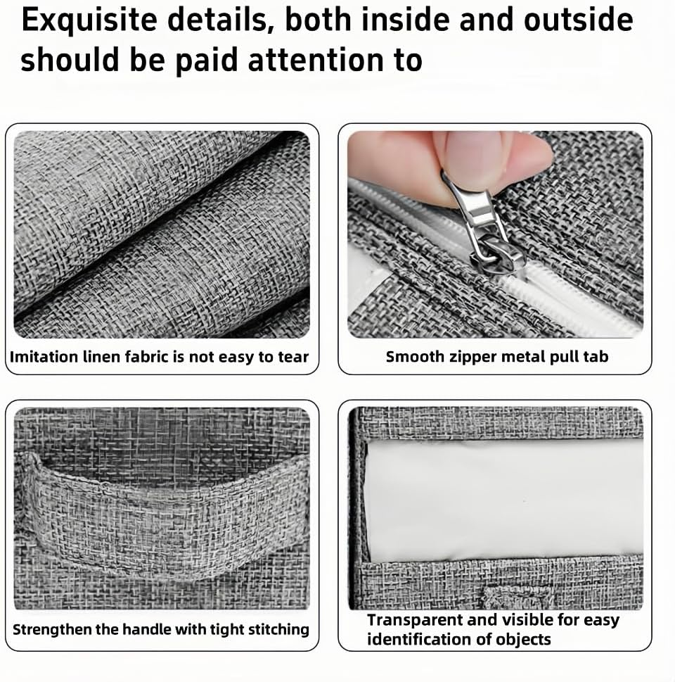 Bed Sheet Organizers,4 Pack Bed Sheet Organiser and Storage,Linen Closet Organizer for Bedding Sheets,Duvet Covers and Pillow Cases(Grey)