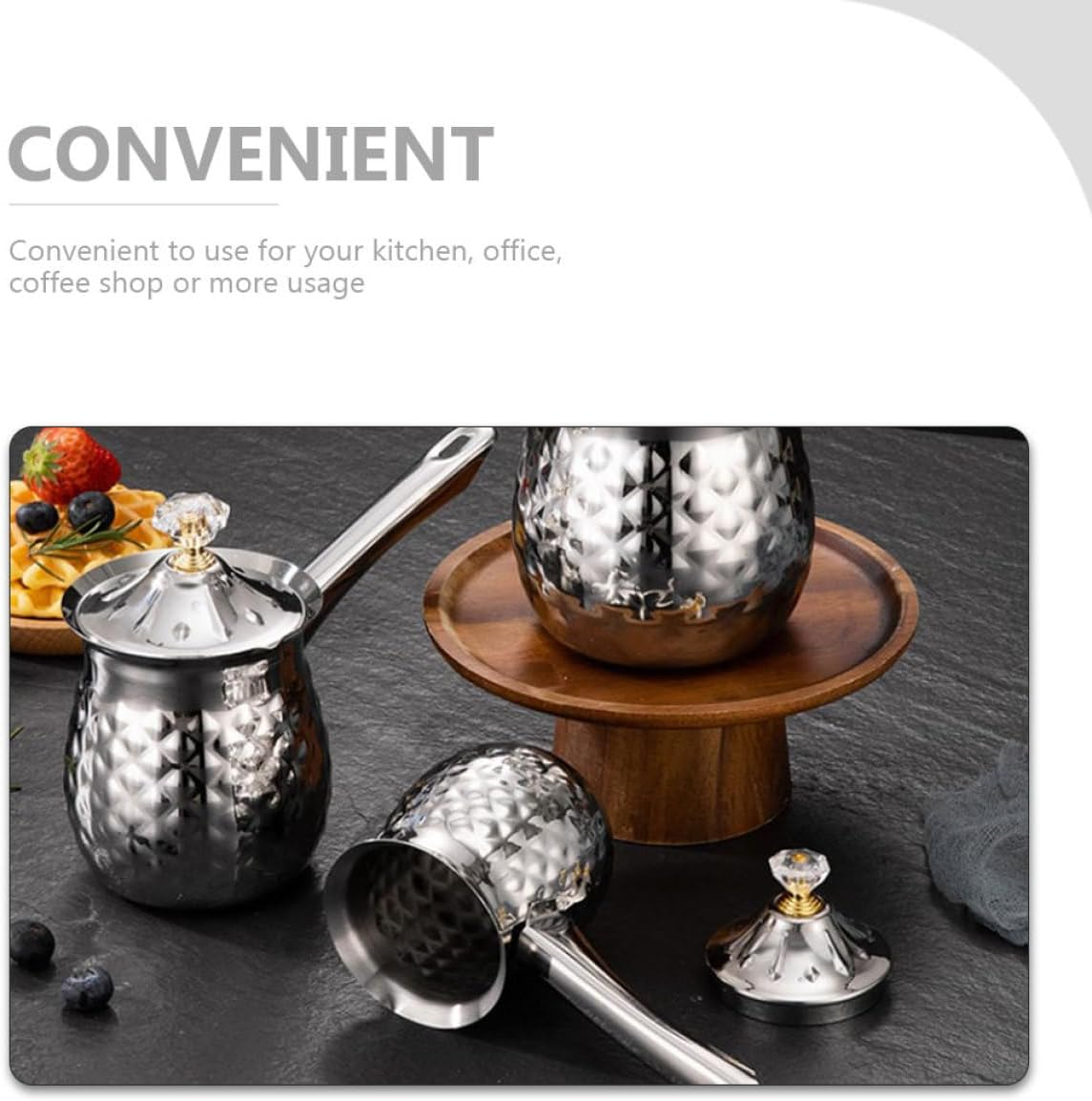 Hohopeti Stainless Steel Milk Frothing Pitcher 200Ml with Spout Coffee Accessory Household Steaming Pitcher for Espresso and Latte Art image number 2