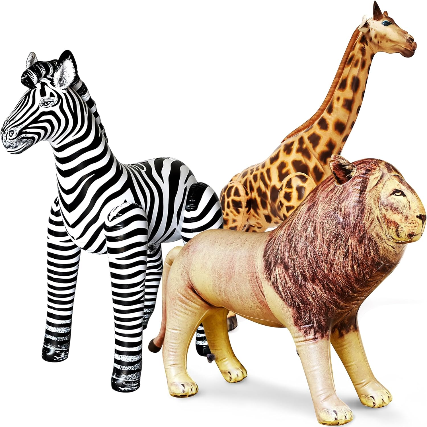 Jet Creations 3 Pack Giraffe Zebra Lion Safari Great for Pool, Party Decoration, AN-GZL image number 6