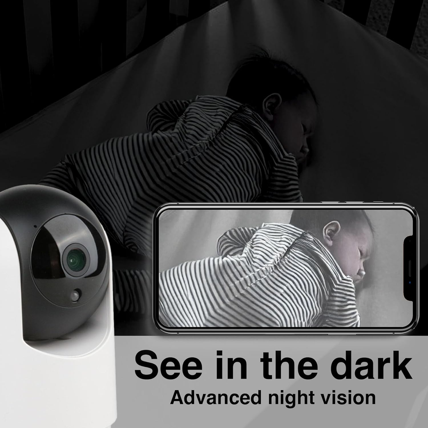 Connect Smarthome 2K Pan Tilt Wi-Fi Camera &ndash; Indoor Surveillance with Motion Tracking, Night Vision, 2-Way Audio, App Alerts, Microsd Storage, Alexa & Google Compatible image number 6