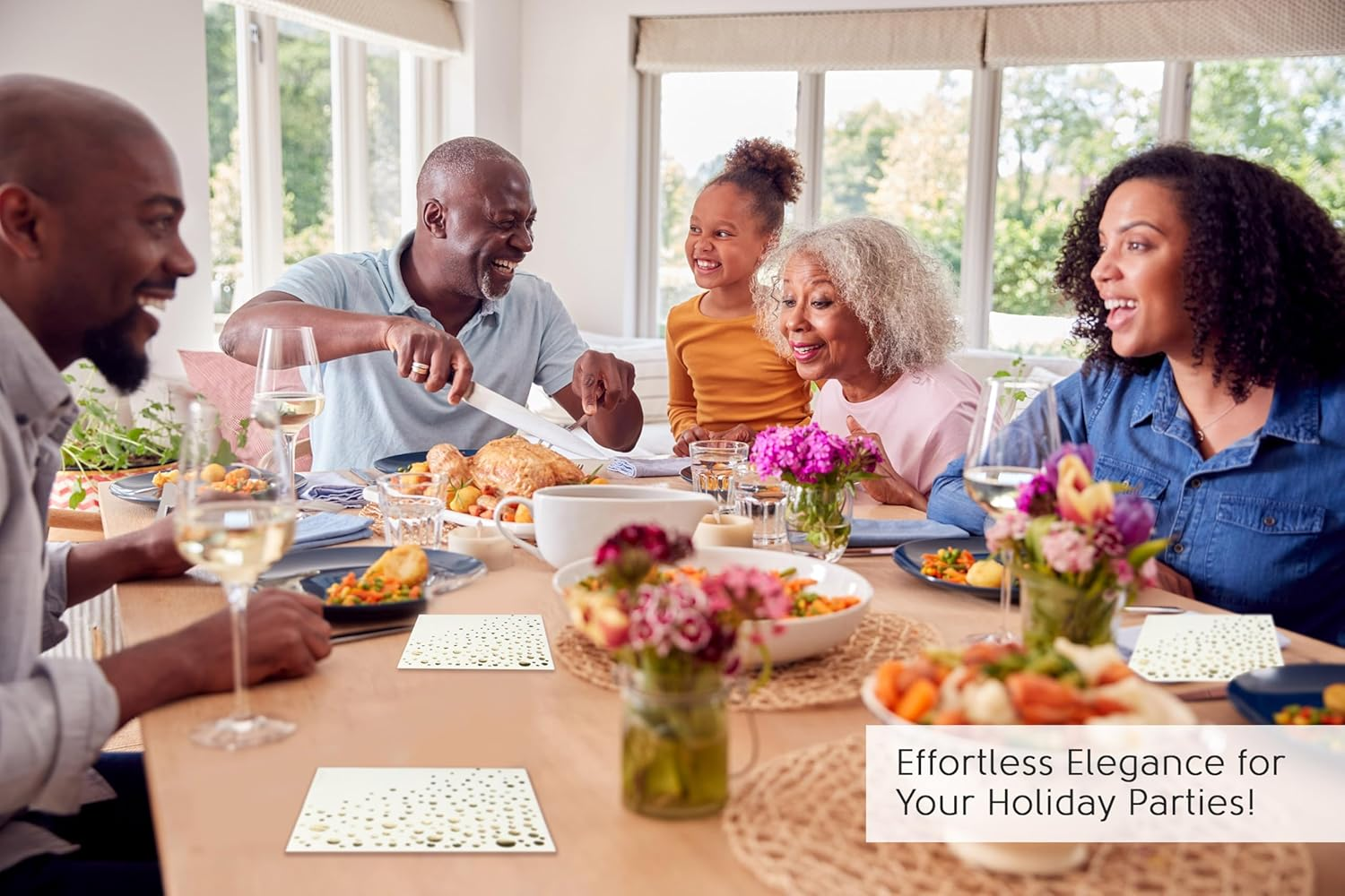 Stylish Gold Cocktail Napkins, 100 Cocktail Napkins, Paper Cocktail Napkins, 3-Ply White and Gold Napkins, 5 X 5 Inch Gold Party Napkins, Disposable Gold Napkins, Dessert Napkins image number 3